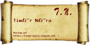 Timár Nóra névjegykártya